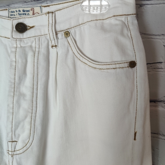 Sandrine Rose X Free People The Fred High Waist White Buckle Pants Size 27 - Picture 3 of 9
